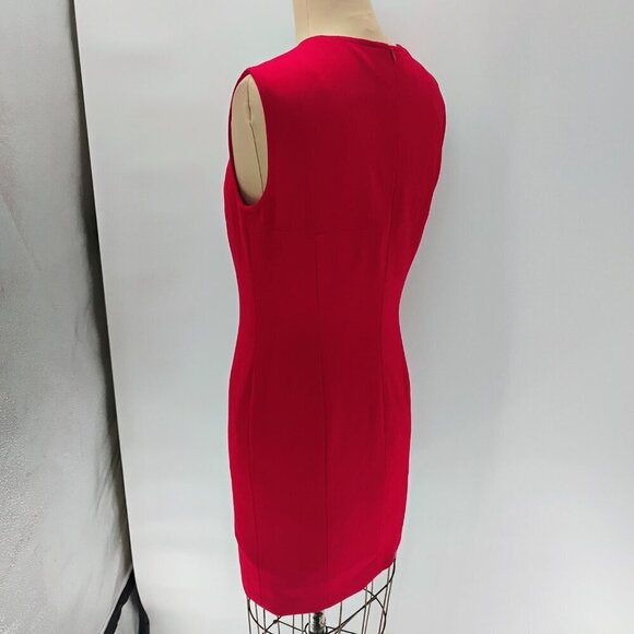 Escada wool dress w/ matching blazer jacket red orange exposed zipper classy - Picture 14 of 16